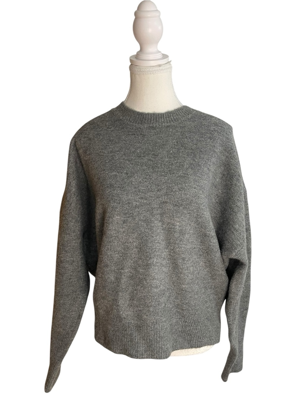 Zara Soft Knit Crew Jumper Sweater Gray